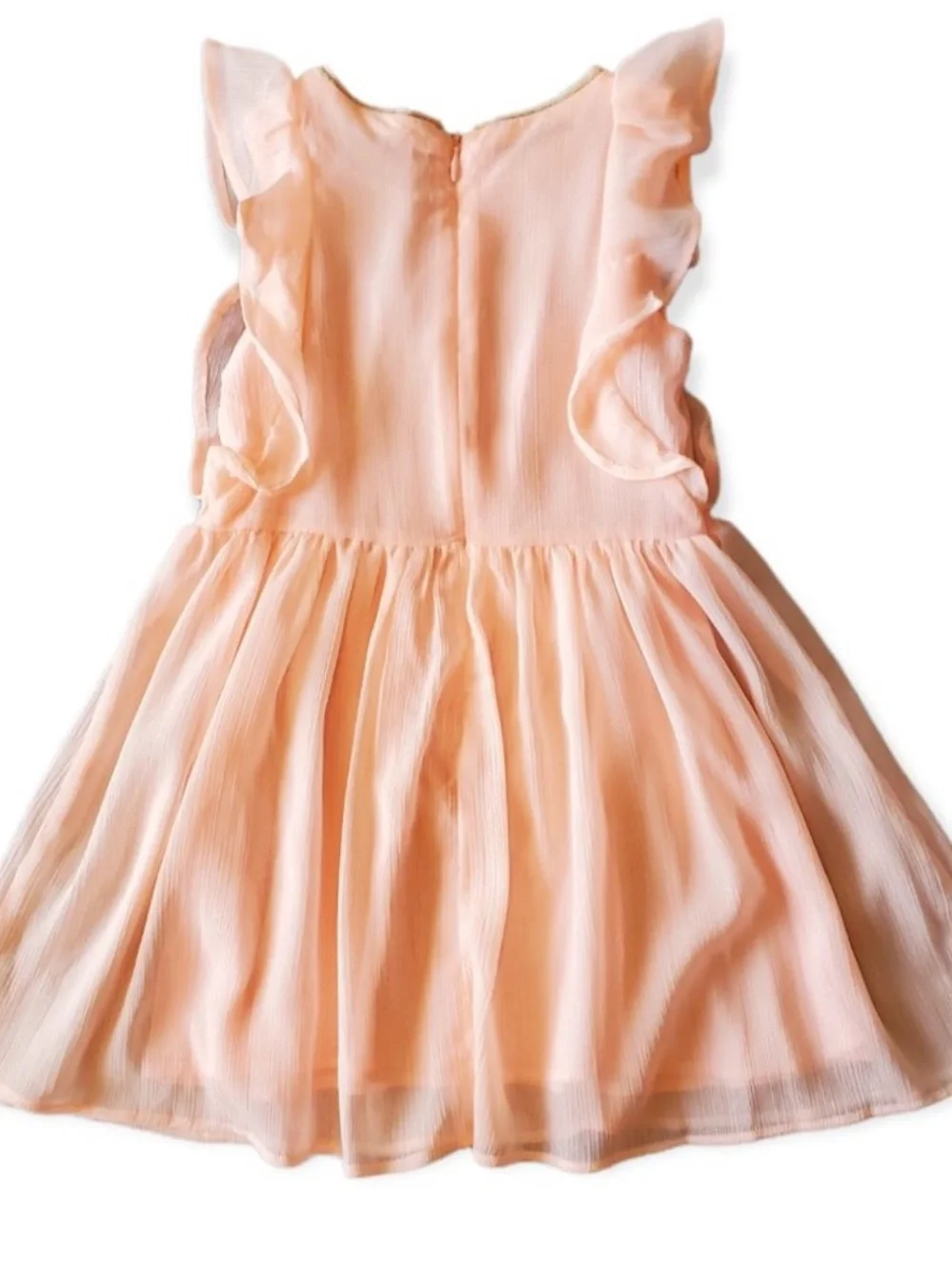 OshKosh Girls Ruffle Chiffron Trimmed Peach Dress